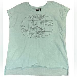 Cruel Denim Womens Size Medium Capped Sleeve Western Motif Top